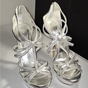 Aldo Silver Strappy Heels